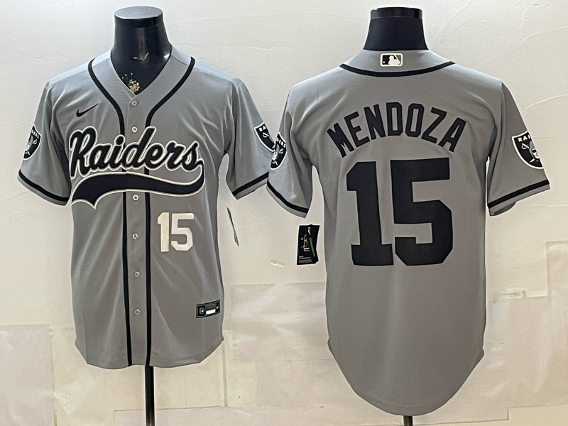 Men 2026 Oakland Raiders #15 Mendoza grey Nike Limited NFL Jersey 0519002